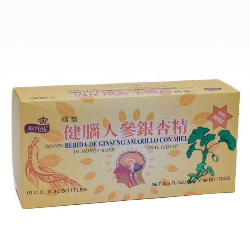 AMPOLLAS GINSENG AMARILLO CON MIEL Y GINGKO 10 UNDS